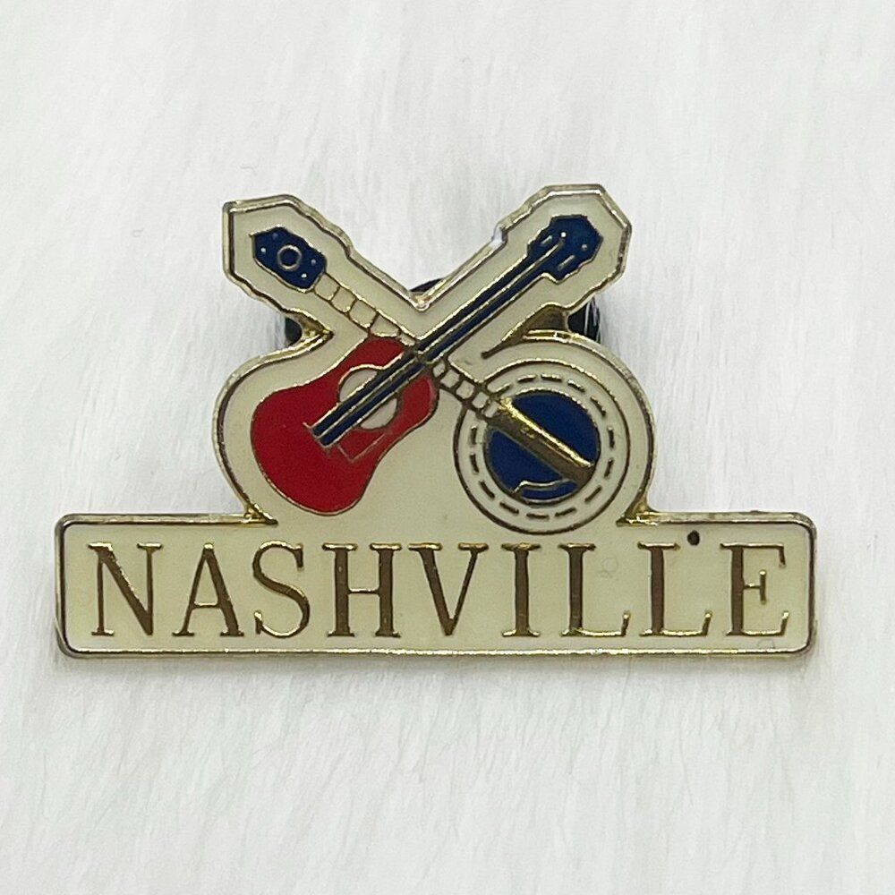 🔮 5/$25 Vintage Nashville Guitar Banjo Pin‎